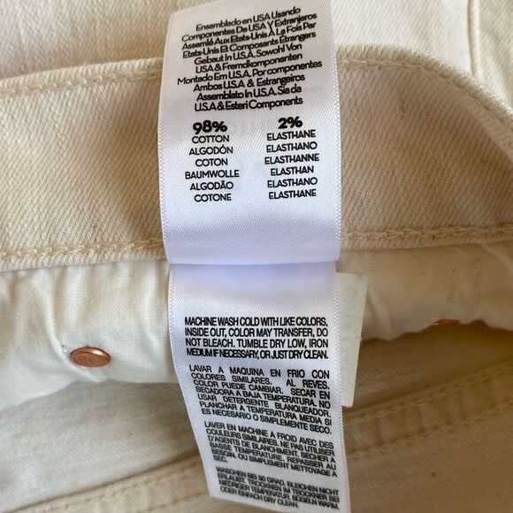 Mother Denim The Dodger Ankle Cream Straight Leg High Rise Jeans NWT Size 34 - Picture 6 of 9